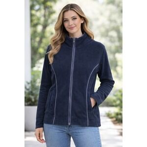 Columbia Black Full Zip Hooded Fleece‎ Jacket Women's MEDIUM